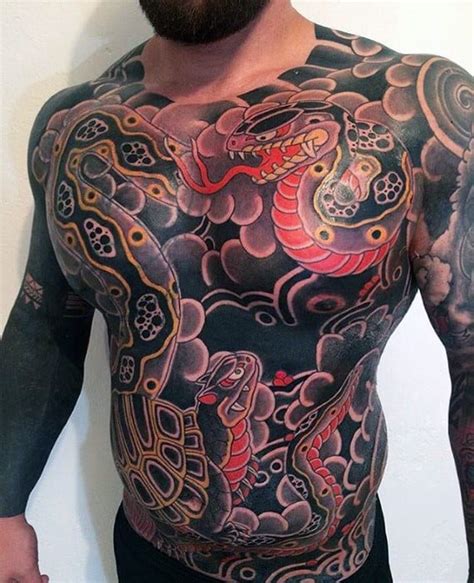 chest japanese tattoo